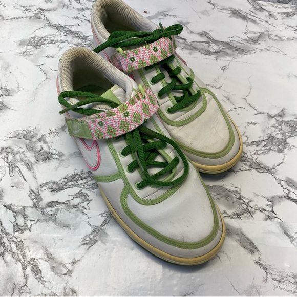 Rare Nike Vandal Low Pink & Green Argyle Preppy  Sneakers shoes Size 7.5 - Picture 2 of 12